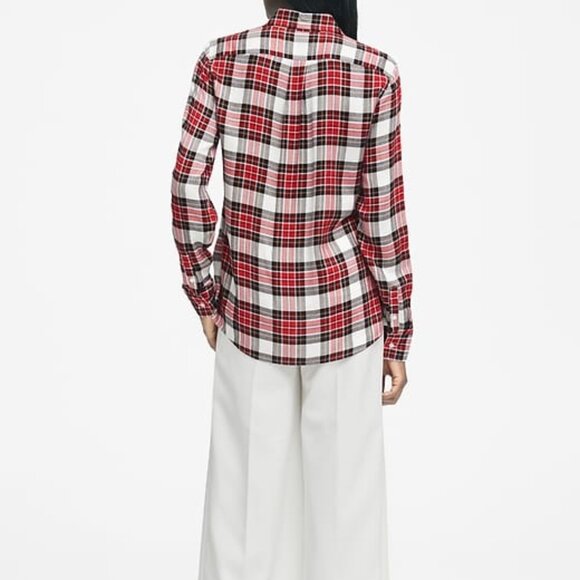 NWT Red Plaid Button Down Shirt Banana Republic Size XL - Picture 3 of 3